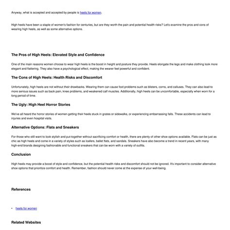 The Pros and Cons of Wearing High Heels: A Must-Read for Women