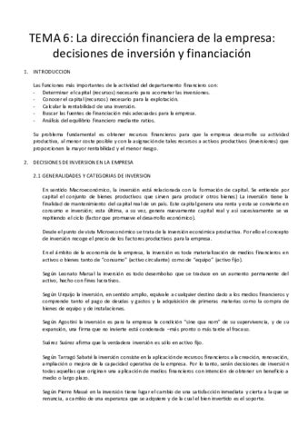 Tema 6 La Direccion Financiera De La Empresa Pdf