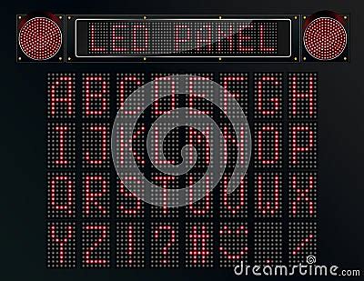 LED Digital Font On Black Background Cartoon Vector | CartoonDealer.com ...