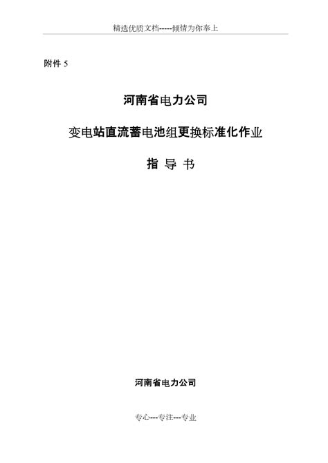 河南省电力公司变电站直流蓄电池组更换标准化作业指导书共13页