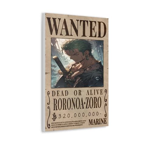 One Piece Anime Roronoa Zoro Wanted Poster Print Roronoa Zoro Fan Art