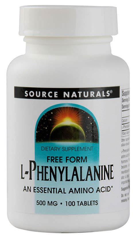 Source Naturals Free Form L Phenylalanine 100 Tablets Vitacost