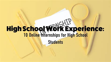 10 Online Internships For High School Students — Inspirit Ai