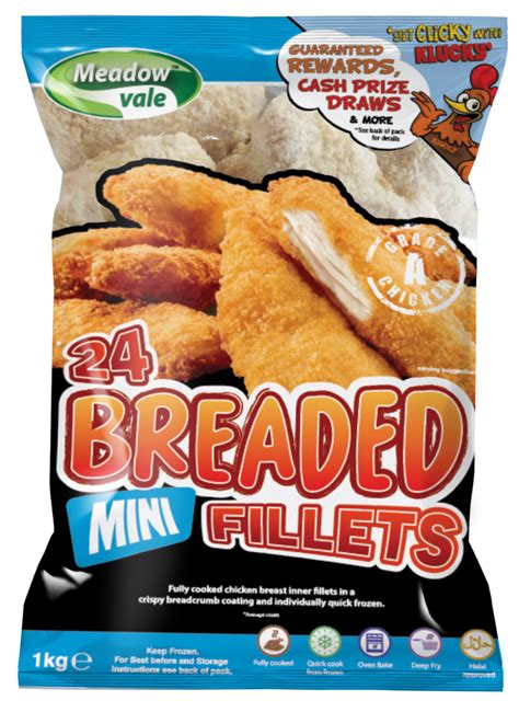 Meadow Vale 40g Breaded Chicken Mini Fillets 1kg Bradleys