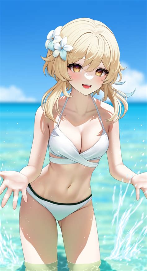 Kohanayuki Genshin Impact Lumine Bikini Swimsuits Wet 975549 Yandere