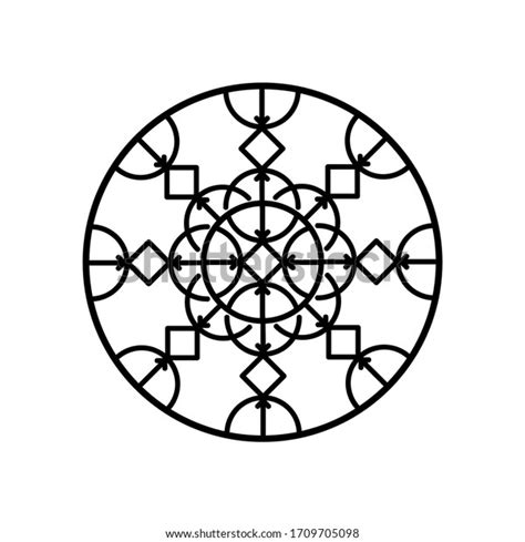 Magic Runic Symbols Sacred Geometry Mandala Stock Vector Royalty Free