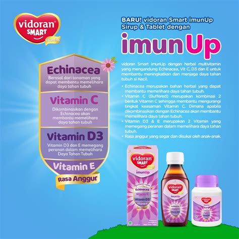 Jual Vidoran Smart Imun Up Tablet Syirup Rasa Anggur Vitamin Anak