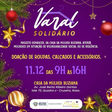 Varal Solid Rio Especial De Natal Da Secretaria Da Mulher De B Zios