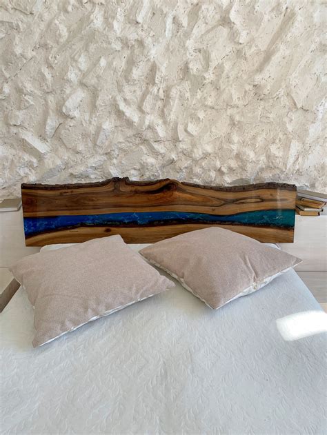 Epoxy Resin Wood Headboard Epoxy River Queen Headboard Etsy