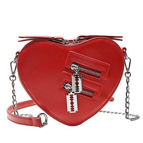 Cocopeaunt Gothic Heart Blade Zipper Chain Crossbody Bags For Women