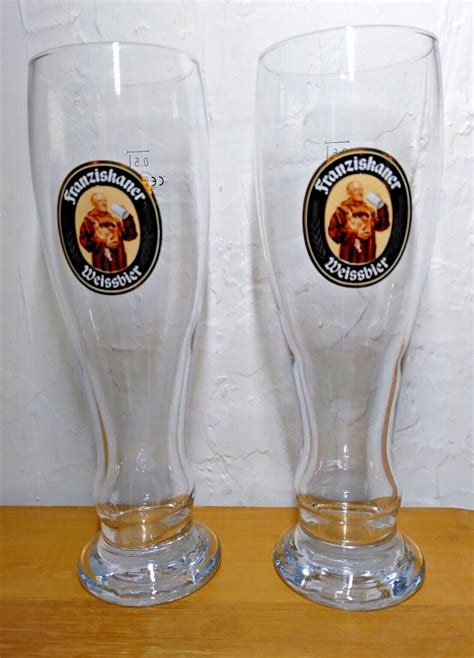 Franziskaner Weissbier 05l German Tall Beer Glasses Set Of Two 2