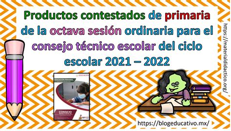 Productos contestados de primaria de la octava sesión ordinaria para el