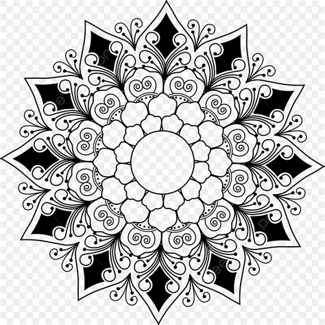 Negro Blanco Meditaci N Floral Isl Mico Patr N Geom Trico Mandala De