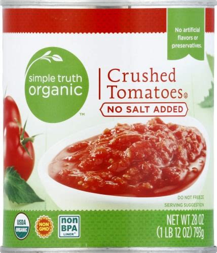 Simple Truth Organic No Salt Added Crushed Tomatoes 28 Oz Fred Meyer