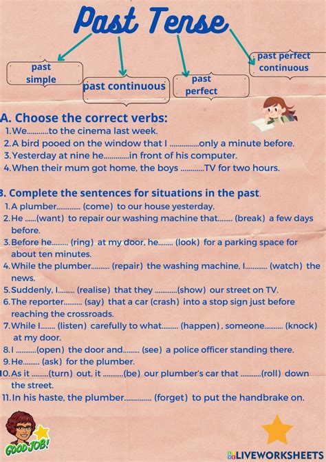 Past Tenses Exercise For Form 5 Live Worksheets