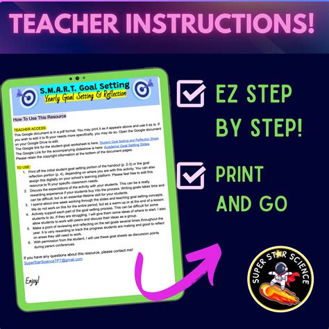 Academic SMART Goal Setting Activity EZ Slides and Worksheet Print & Digital - Worksheets Library