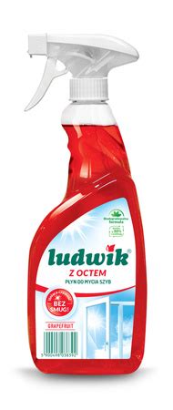 Ludwik Płyn do mycia szyb i glazury z octem 600 ml Grapefruit