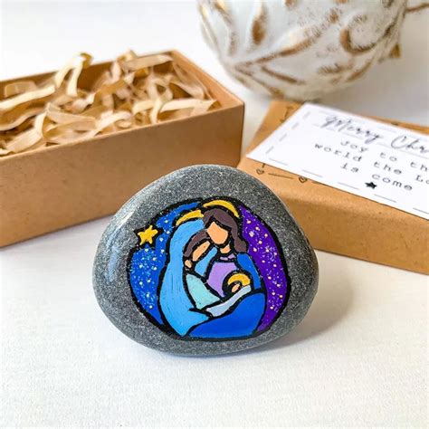 Nativity Scene Painted Rock