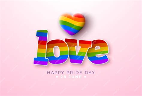 Premium Vector Happy Pride Day Lgbtq Illustration With Rainbow Heart