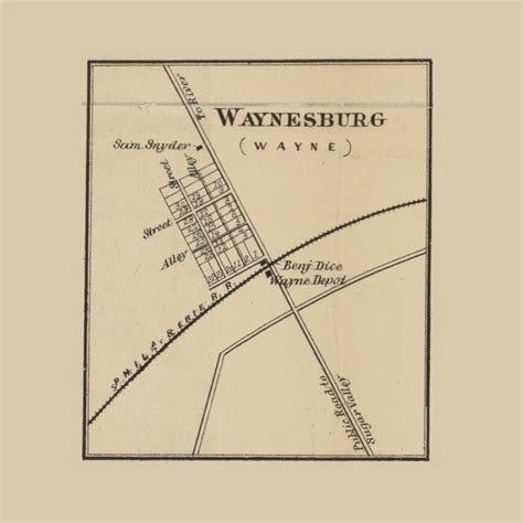 Waynesburgh Village Wayne Township Pennsylvania 1862 Old Town Map