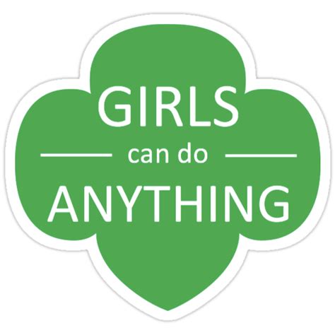 Girls Can Do Anything Girl Scout Trefoil Stickers By Shancookies