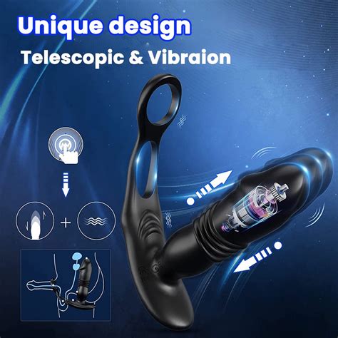 Vibrador Anal Telescópico Massagem De Próstata Butt Plug Pênis Ejaculação Anel Brinquedos