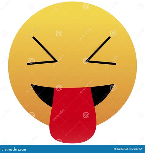 Vector Face Emoji Emoticon with Tongue Out Isolated on White Background Stock Illustration ...