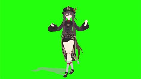 Green Screen Hu Tao Shuffle Dance 1 Dancin Mmd Part 2 Mmd Genshin