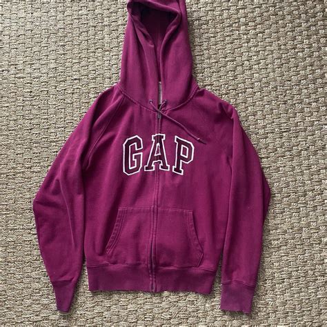 Pink Gap Zip Up Hoodie Icl Bit Of Ink Stain On The Depop