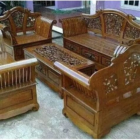 Jual Kursi Meja Tamu Sofa Keong Jati Shopee Indonesia