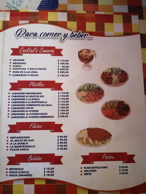 Carta Del Restaurante Mariscos El Ator N Zapopan Calz Federalismo