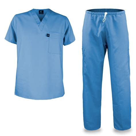 Kolossus Men S Cotton Poly Blend Medical Scrubs Suit Pockets Comfortable Fit V Neck Ot Dress Set