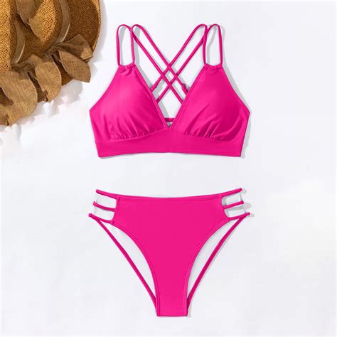 Leesechin 2024 Womens Bikinis Clearance Juniors Fashion Bikini Set