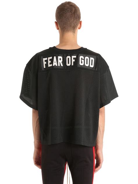 Fear Of God Printed Mesh T Shirt In Black For Men Lyst