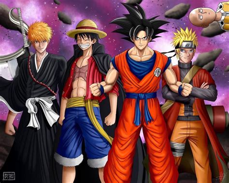 Ichigo Luffy Goku Y Naruto Anime Crossover Kingdom Hearts Anime