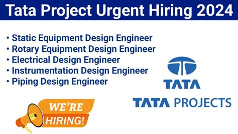 Tata Project Urgent Hiring 2024 Oil And Gas Division At The Mumbai