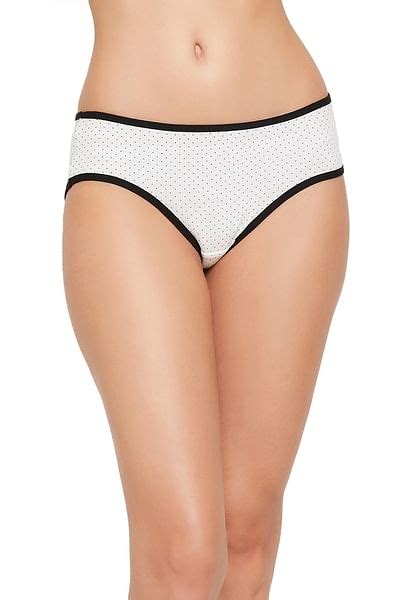 Buy Mid Waist Polka Dot Print Bikini Panty In White Cotton Online India Best Prices COD