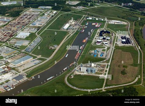 Aerial View Above Tulsa Port Of Catoosa Oklahoma Stock Photo Alamy