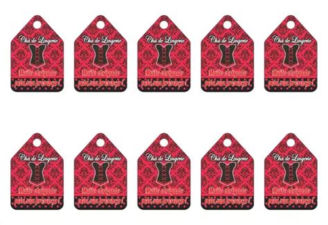 20 Tags De Agradecimento Chá De Lingerie ve pto 55mmx37mm Parcelamento sem juros