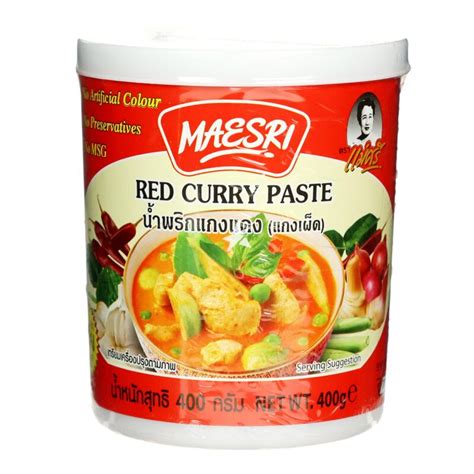 Buy Maesri Red Curry Paste 400g Thai Supermarket Online Uk Starry Mart