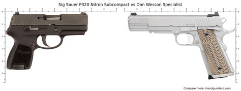 Sig Sauer P320 Nitron Subcompact Vs Dan Wesson Specialist Size Comparison Handgun Hero