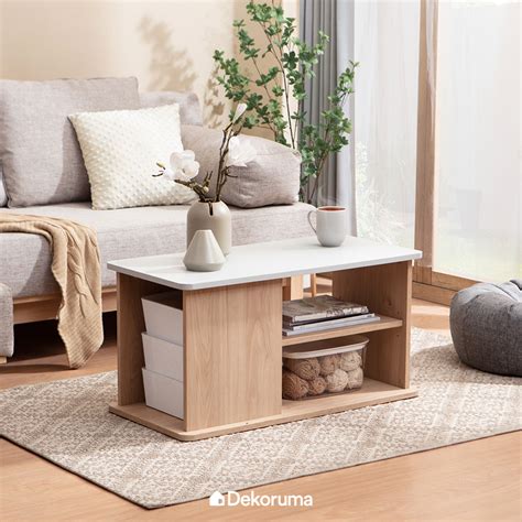 Promo Dekoruma KAWA Coffee Table Meja Tamu Kayu Minimalis Diskon 34