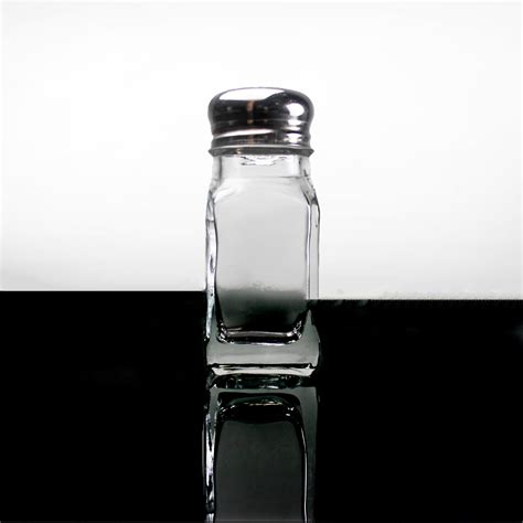 Square Condiment Shaker Stainless Steel Top Clear Glass Heavy