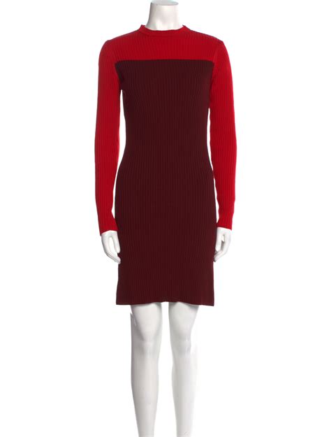 Maison Kitsun Mock Neck Mini Dress Red Dresses Clothing W K