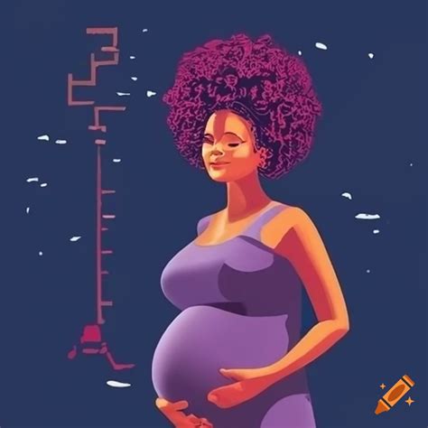 Pregnant Woman In African Urban Design With A Baby Bump In Corporate