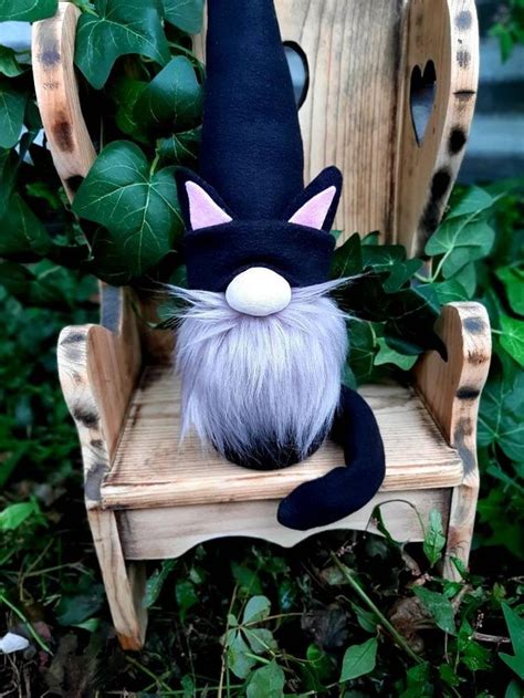 Halloween Black Cat Gnomes Autumn Fall Decor Gnome Black Cat Decor