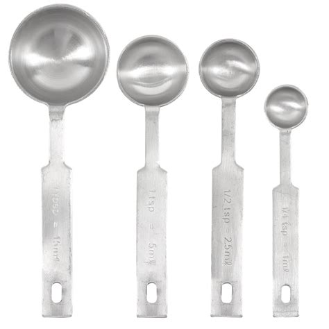 Winco MSPD 4X 4 Piece Deluxe Measuring Spoon Set Stainless