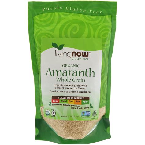 Now Foods Organic Amaranth Whole Grain 16 Oz 454 G