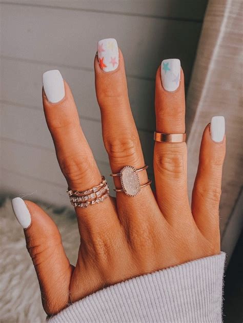 Vsco Star Nails Color White Cute Nails Cute Acrylic Nails Nails