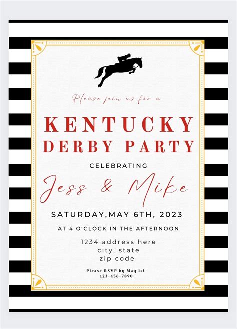 Kentucky Derby Party Invite Etsy